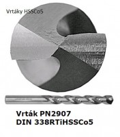 VRTÁK DO KOVU HSSECO5 DIN 338 , 338RTIHSSCO5 4,5mm